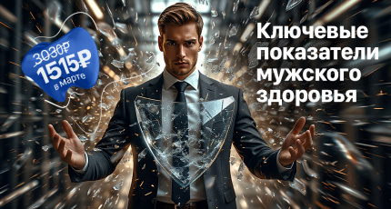С 1 по 31 марта "Ключевые показатели мужского здоровья" со скидкой 50%